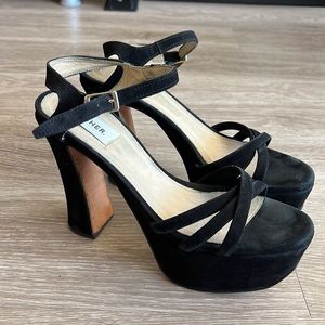 Cher from Argentina Black Suede Stacked Heel 7.5